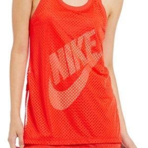 Nike Red Mesh Sleeveless Shirt Basketball Style Tank Top Size XS